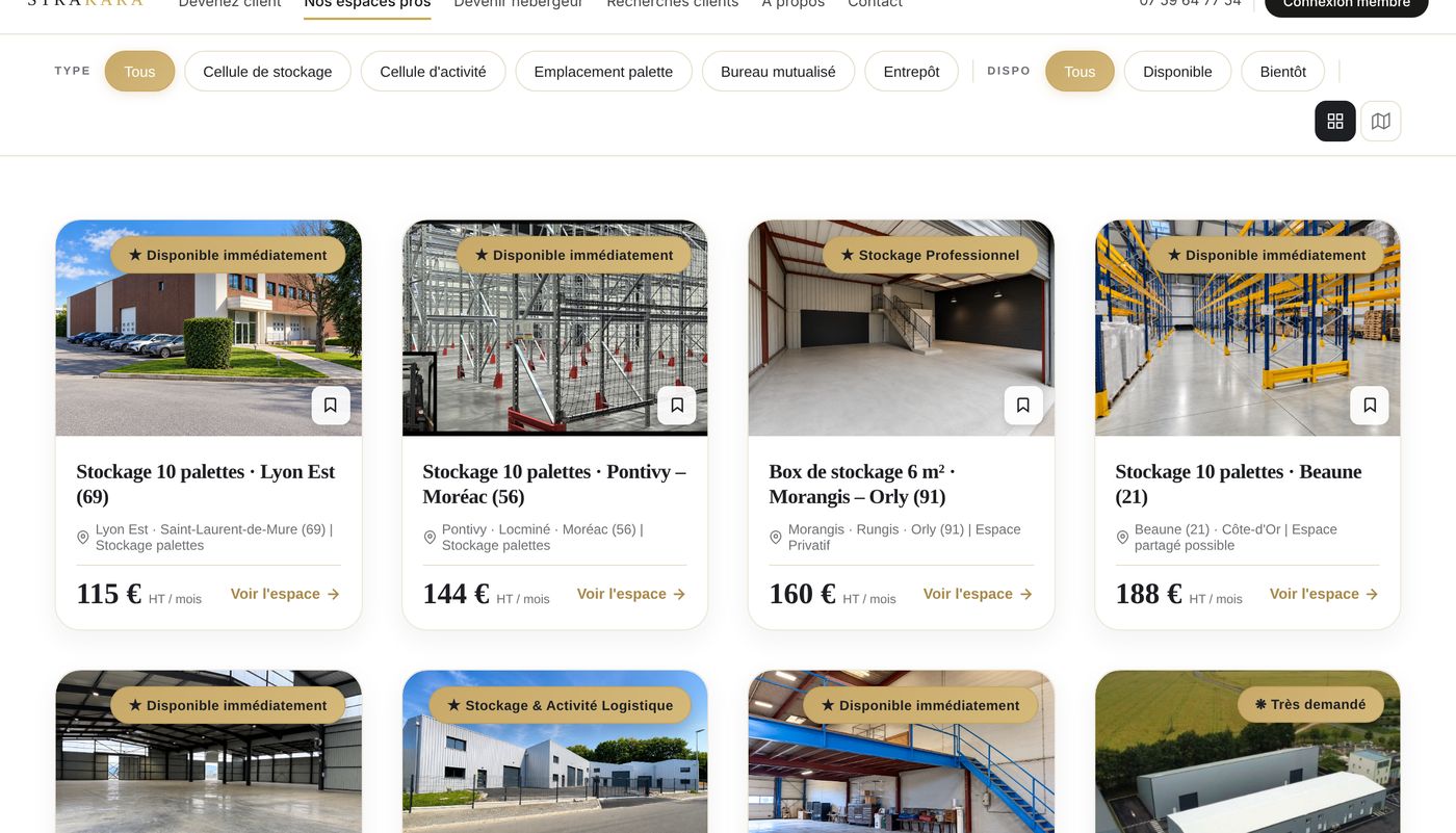 Catalogue des espaces STRAKARA